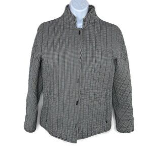 Armani Collezioni Black and White Checkered Blazer Classic Snaps size 8